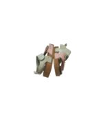 Sandale copii H&M 19 , material textil, roz verde - imagine 4