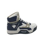 Adidasi barbati Troop Delta High, imitatie de piele, alb albastru
