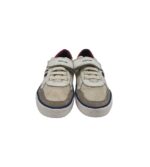 Tenisi copii Geox, 35, piele intoarsa, material textil, piele, alb gri - imagine 3