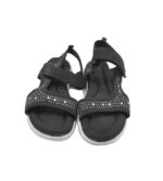 Sandale dama 41, material textil, negru - imagine 3
