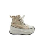 Tenisi copii Next, 34.5, imitatie de piele, material textil, crem