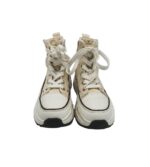 Tenisi copii Next, 34.5, imitatie de piele, material textil, crem - imagine 3