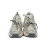 Adidasi dama 38, imitatie de piele, material textil, alb gri - imagine 3