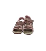 Sandale copii 23, material textil, piele, roz - imagine 3