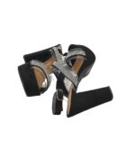 Sandale dama My♥U, 36, imitatie de piele, material textil, negru - imagine 4
