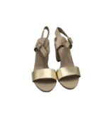 Sandale dama My♥U , imitatie de piele, crem auriu - imagine 3