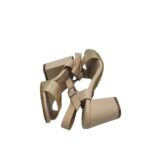 Sandale dama My♥U , imitatie de piele, crem auriu - imagine 4