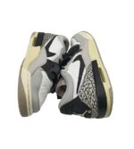 Adidasi dama Jordan, 38, imitatie de piele, material textil, piele, alb gri - imagine 4