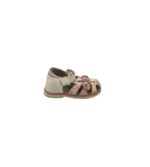 Sandale copii 24, imitatie de piele, alb roz