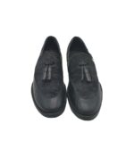 Mocasini barbati  Zara, 42, material textil, piele, negru - imagine 3