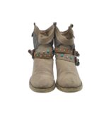 Botine dama Tamaris, 39, piele intoarsa, material textil, bej - imagine 3