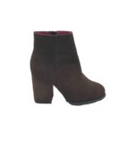 Botine dama 39, piele intoarsa , maro