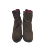 Botine dama 39, piele intoarsa , maro - imagine 3