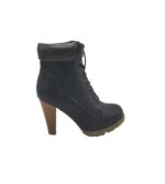 Botine dama 39, imitatie de piele, negru