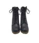 Botine dama 39, imitatie de piele, negru - imagine 3