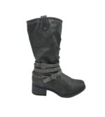 Cizme dama Mustang, 41, imitatie de piele, negru, Imblanite