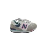 Adidasi dama New Balance, 38, piele intoarsa, material textil, alb gri