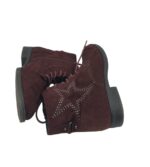 Botine dama Star Collection, 37, material textil, visiniu - imagine 4