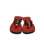Saboti dama 38, imitatie de piele, material textil, negru rosu - imagine 3
