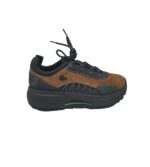 Adidasi barbati Lacoste, 41, piele intoarsa, material textil, maro negru