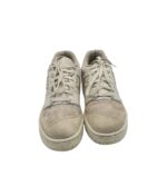 Adidasi dama New Balance, 39, piele intoarsa, material textil, piele, alb crem - imagine 3