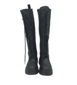 Cizme dama Bosido, imitatie de piele, material textil, negru - imagine 3