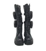 Cizme dama Bosido, 38, imitatie de piele, material textil, negru - imagine 3