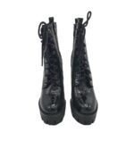 Botine dama Queen Tina 38, imitatie de piele, negru - imagine 3