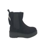 Botine dama My♥U 36, imitatie de piele, material textil, negru