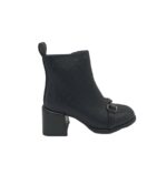 Botine dama My♥U 36, imitatie de piele, captusite, negru