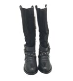 Cizme dama Corina, imitatie de piele, material textil, negru - imagine 3