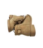 Ghete dama Franco Banetti, material textil, bej - imagine 4