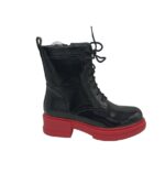 Ghete dama My♥U 40, imitatie de piele, negru lacuit