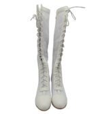 Cizme dama My♥U 36, imitatie de piele, material textil, alb - imagine 3