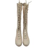 Cizme dama My♥U 35, imitatie de piele, material textil, crem - imagine 3