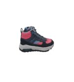 Ghete copii Skechers, 27, imitatie de piele, material textil, negru roz