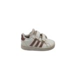 Adidasi copii Adidas 25, imitatie de piele, alb