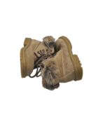 Ghete copii  26, piele intoarsa, Imblanite, maro - imagine 4