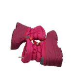 Cizme copii 24, material textil, alte materiale, roz, Imblanite - imagine 4