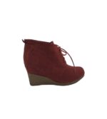 Botine dama 40, material textil, visiniu