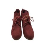 Botine dama 40, material textil, visiniu - imagine 3