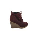 Botine dama  5Th Avenue, 36, piele intoarsa, visiniu