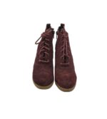 Botine dama  5Th Avenue, 36, piele intoarsa, visiniu - imagine 3
