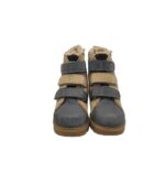 Ghete copii 29, piele, gri bej,  Imblanite - imagine 3