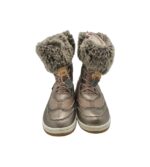 Cizme copii , 26, imitatie de piele, material textil, gri, captusite, Waterproof - imagine 3
