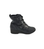 Botine dama F&F, 38, imitatie de piele, negru