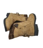 Cizme dama 38, imitatie de piele, bej, captusite - imagine 4