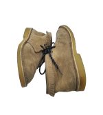 Ghete dama  39, piele intoarsa, bej - imagine 4