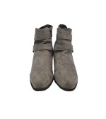 Botine dama 38, material textil, gri - imagine 3