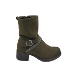 Botine dama 40, imitatie de piele, kaki